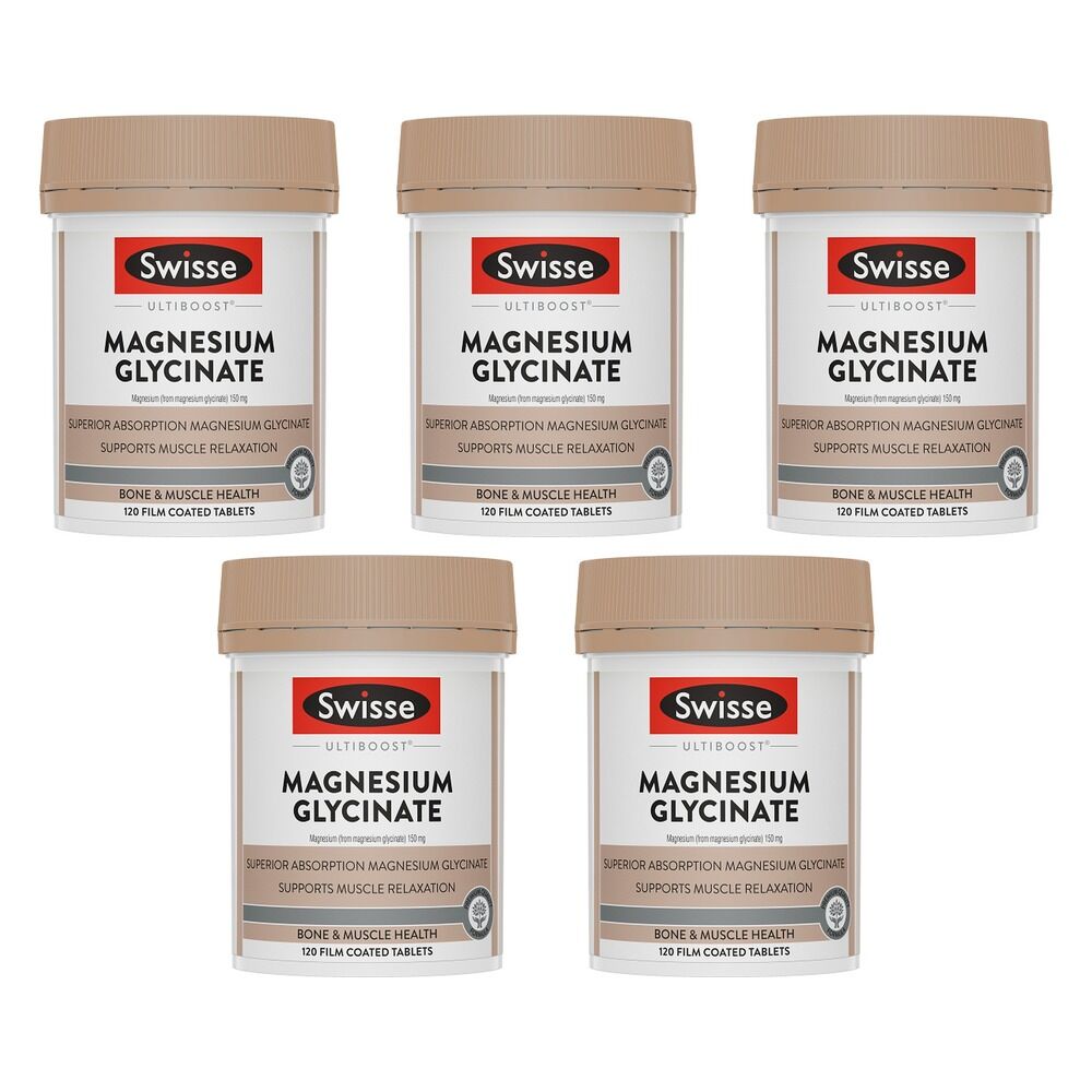 Swisse Ultiboost Magnesium Glycinate 120 Tablets Pack of 5