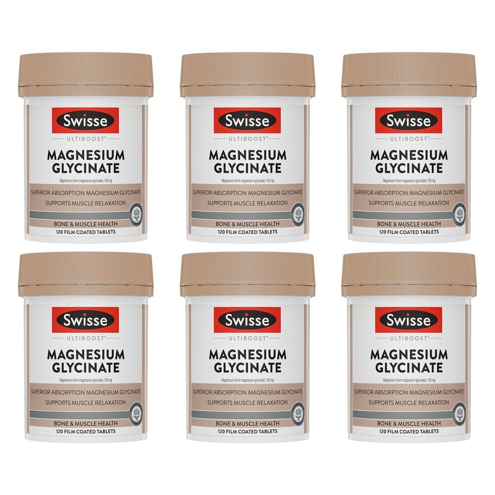 Swisse Ultiboost Magnesium Glycinate 120 Tablets Pack of 6