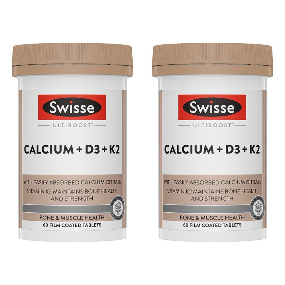 Swisse Ultiboost Calcium + D3 + K2 60 Tablets Pack of 2