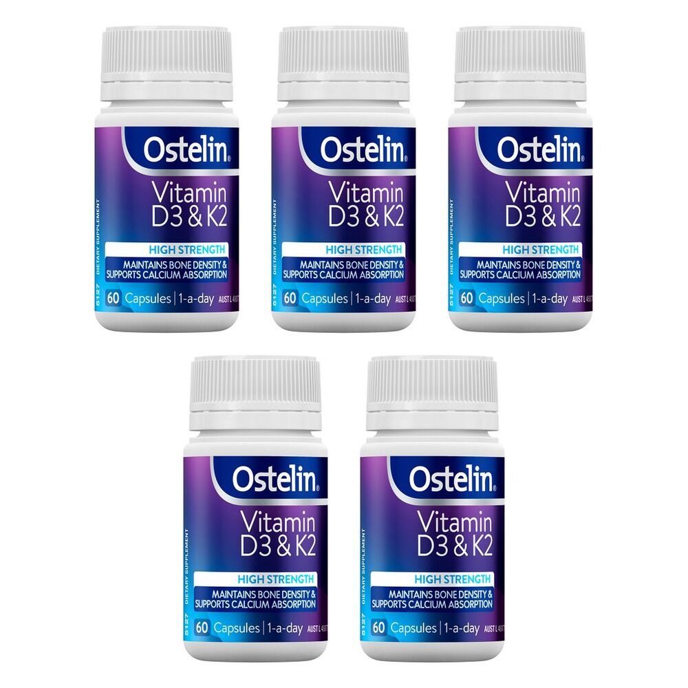 Ostelin Vitamin D3 & K2 60 Capsules Pack of 5