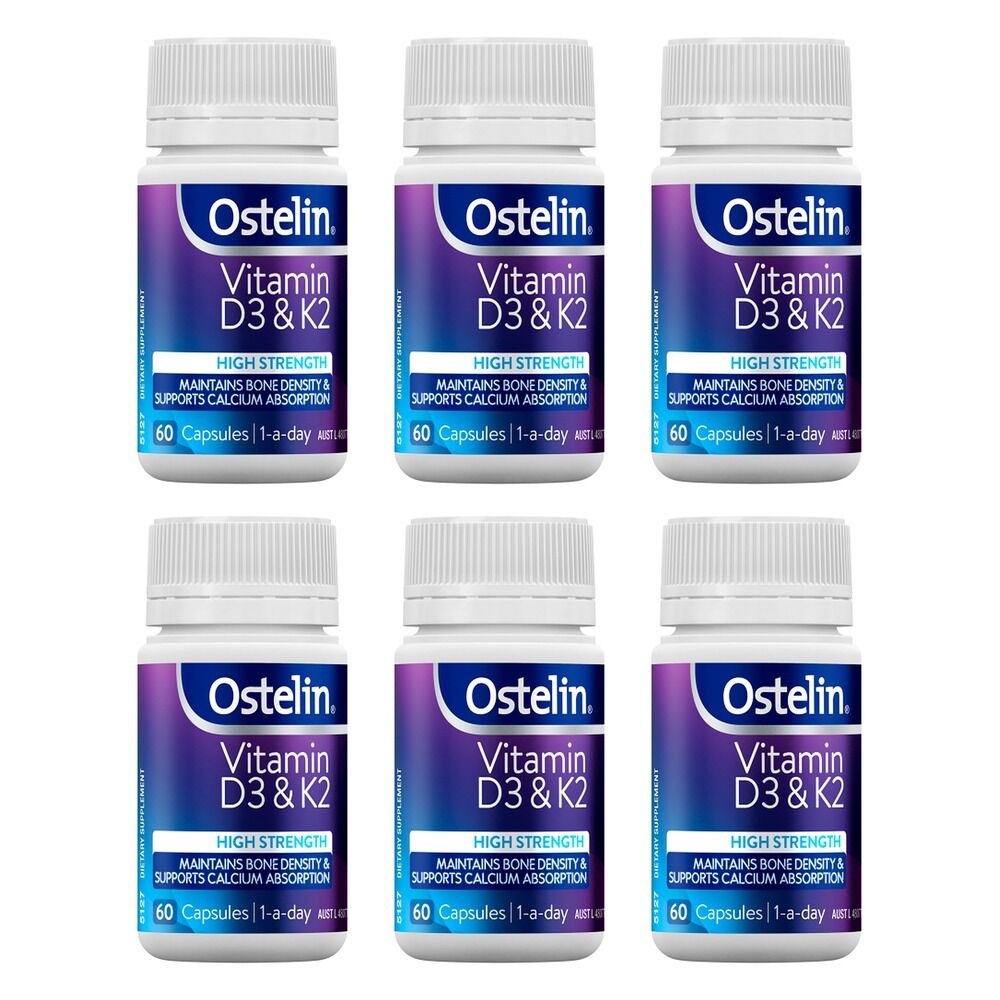 Ostelin Vitamin D3 & K2 60 Capsules Pack of 6