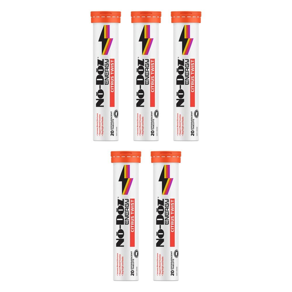 No-Doz Energy Citrus Twist 20 Effervescent Tablets Pack of 5