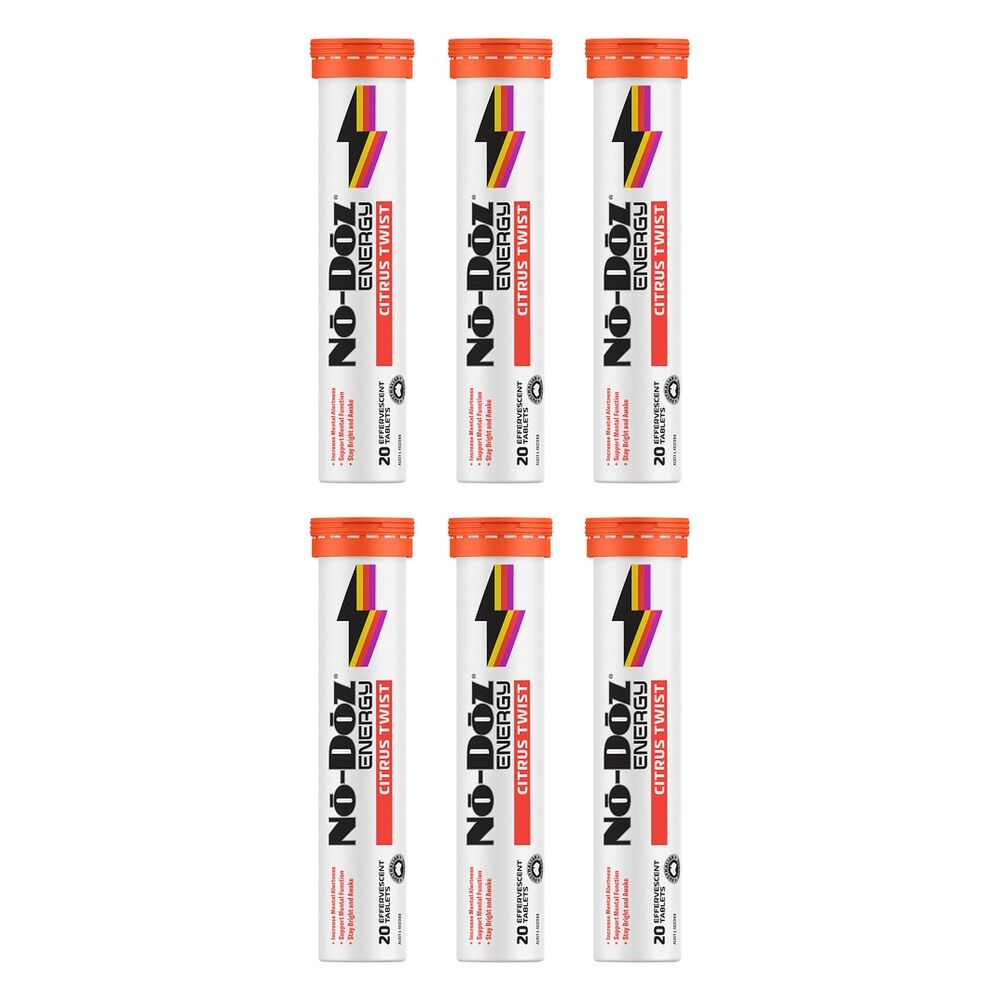 No-Doz Energy Citrus Twist 20 Effervescent Tablets Pack of 6