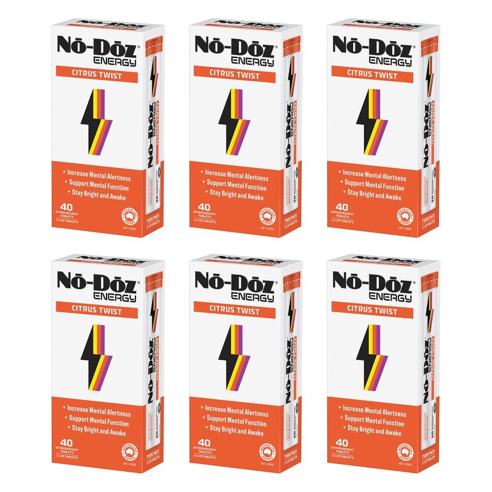 No-Doz Energy Citrus Twist Effervescent Tablets Pack of 6