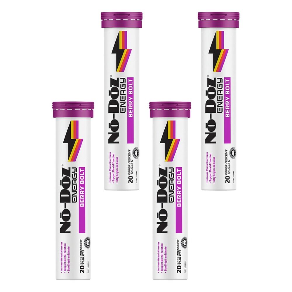 No-Doz Energy Berry Bolt 20 Effervescent Tablets Pack of 4