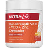 Nutra-Life High Strength Vitamin C + Vitamin D + Zinc 120 Chewable Tablets