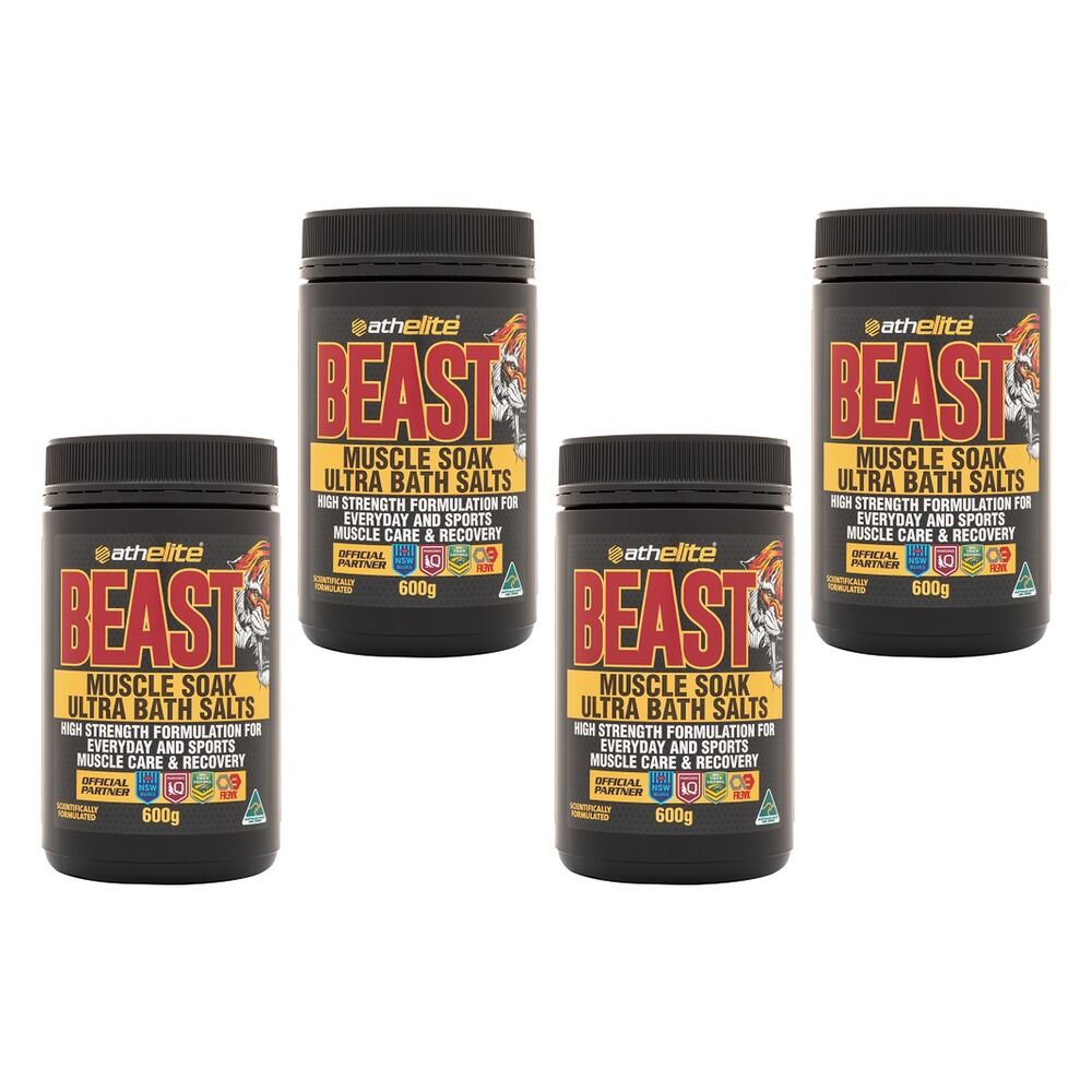 Athelite Beast Muscle Soak Ultra Bath Salts 600g Pack of 4