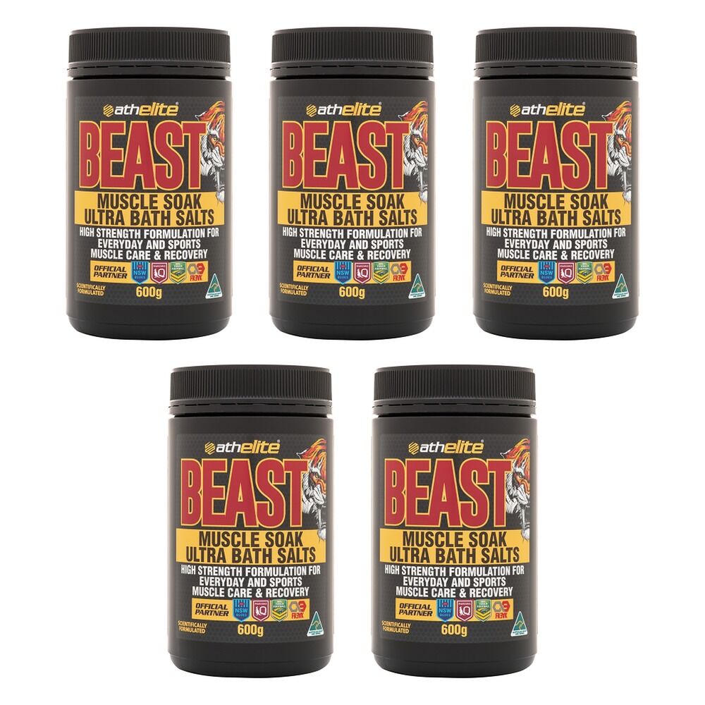 Athelite Beast Muscle Soak Ultra Bath Salts 600g Pack of 5