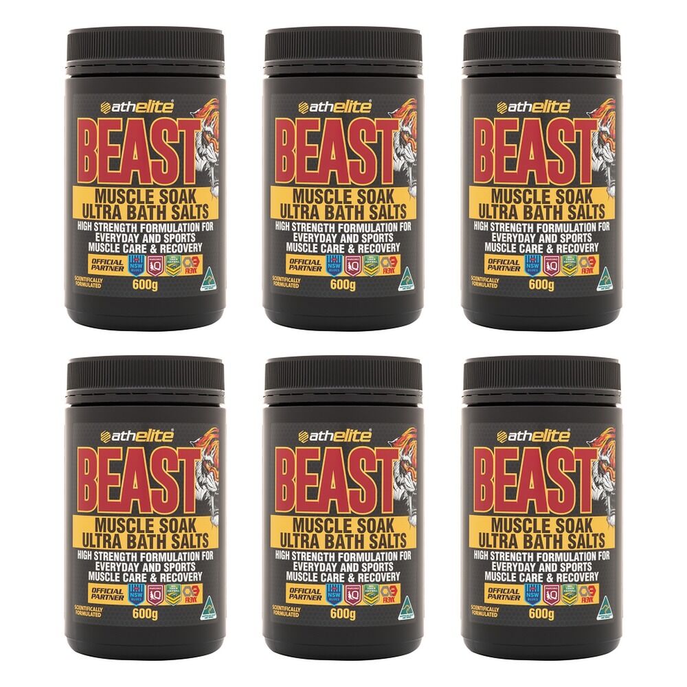 Athelite Beast Muscle Soak Ultra Bath Salts 600g Pack of 6
