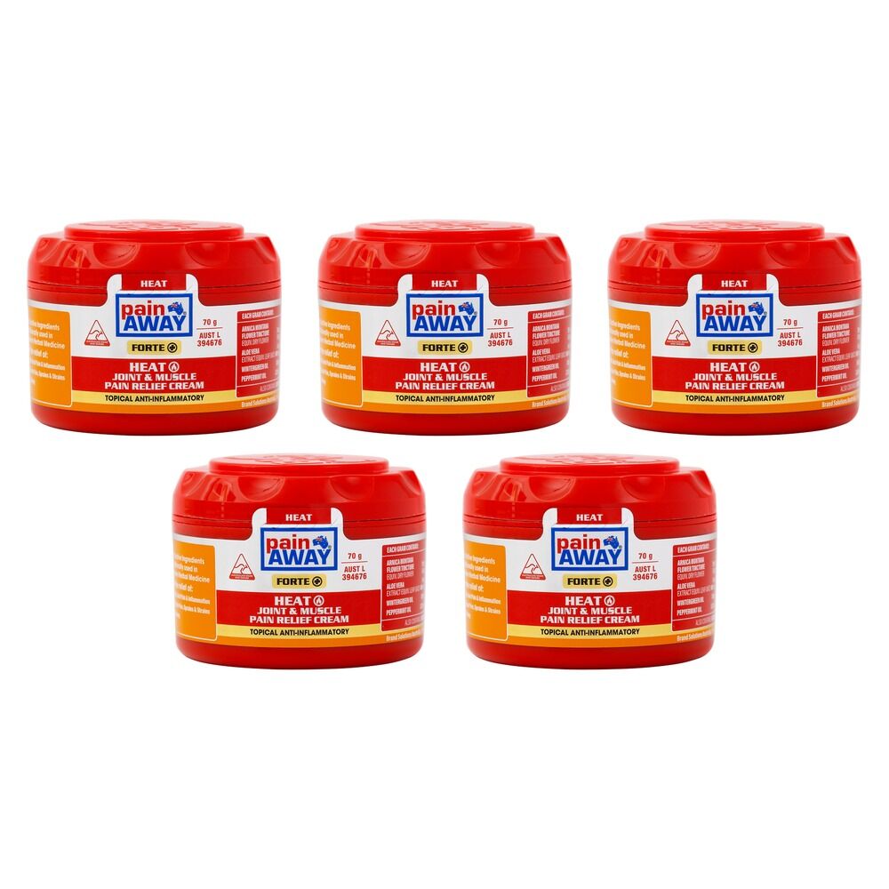 Pain Away Heat Joint & Muscle Pain Relief Cream 70g Pack of 5