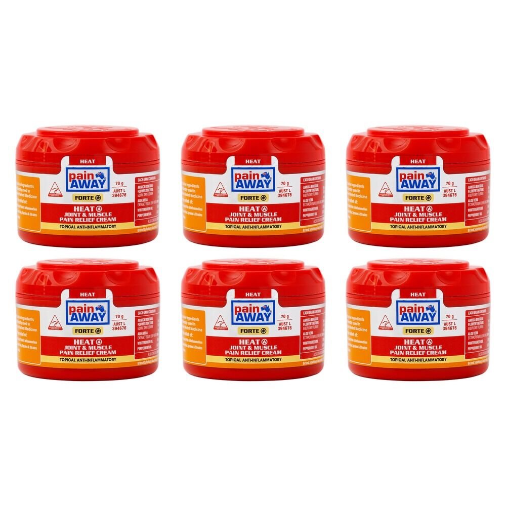 Pain Away Heat Joint & Muscle Pain Relief Cream 70g Pack of 6