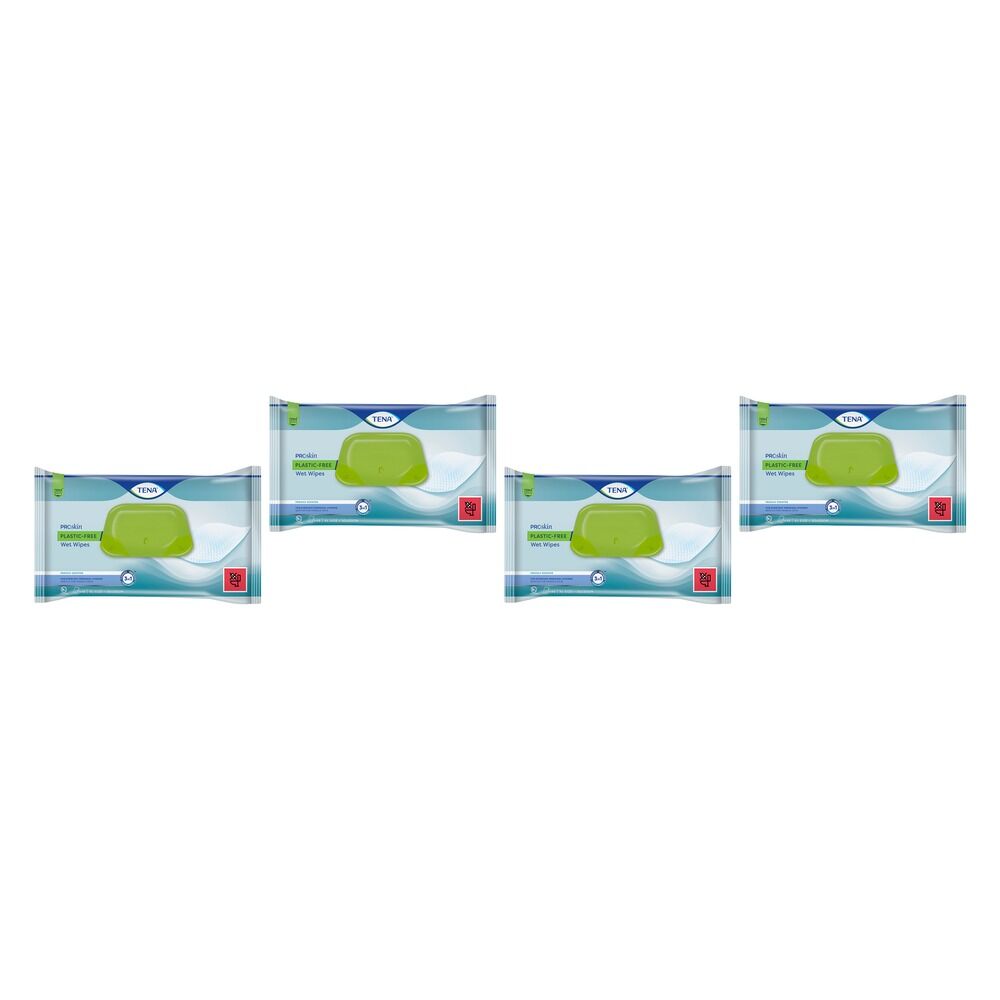 Tena ProSkin Plastic-Free Wet Wipes 48 Wipes Pack of 4