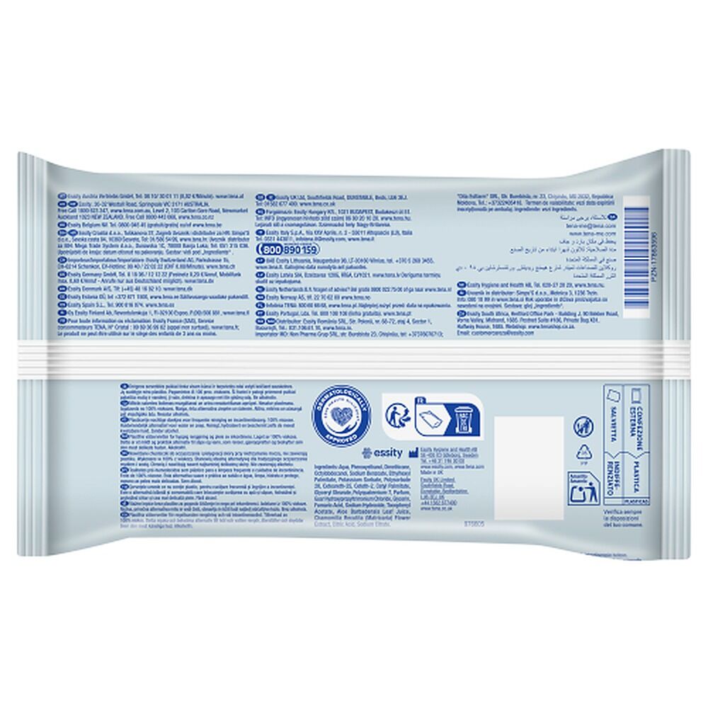 Tena ProSkin Plastic-Free Wet Wipes 48 Wipes