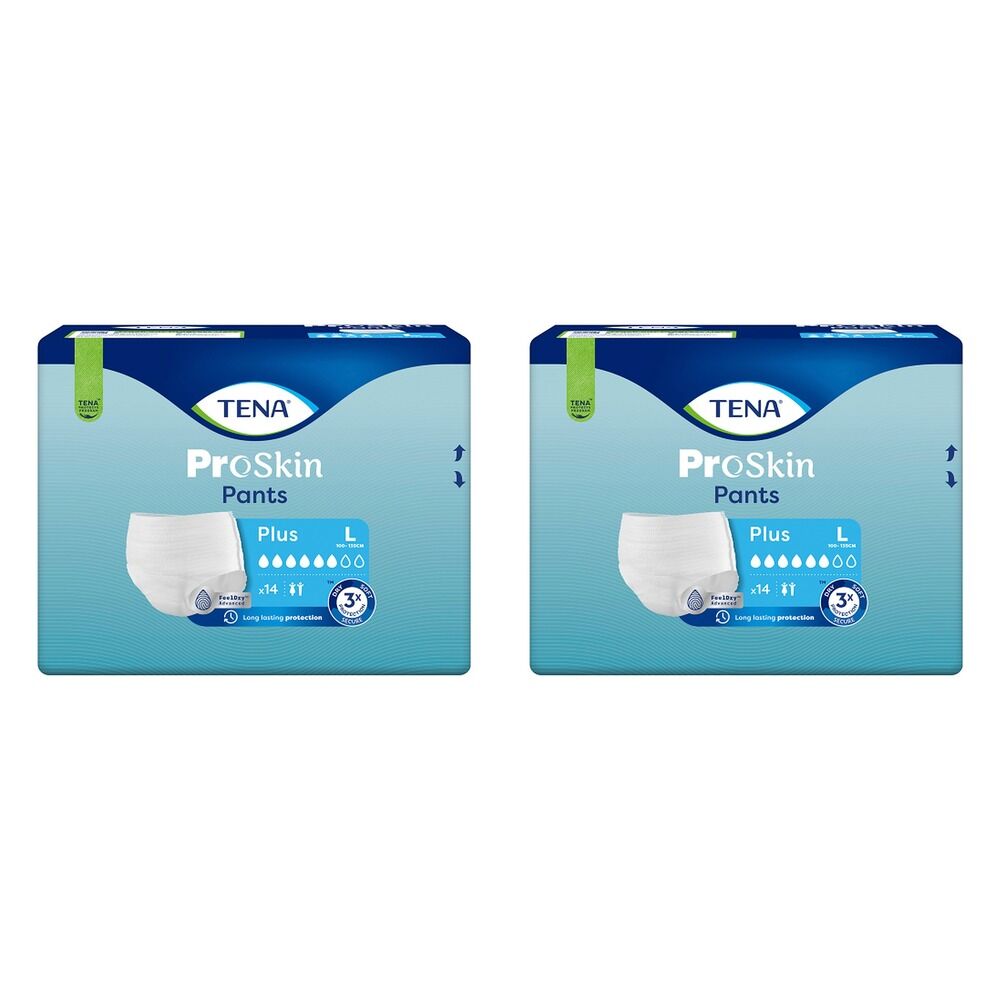 Tena Pants ProSkin Plus Large 14 Pack x 4 Bundle of 2