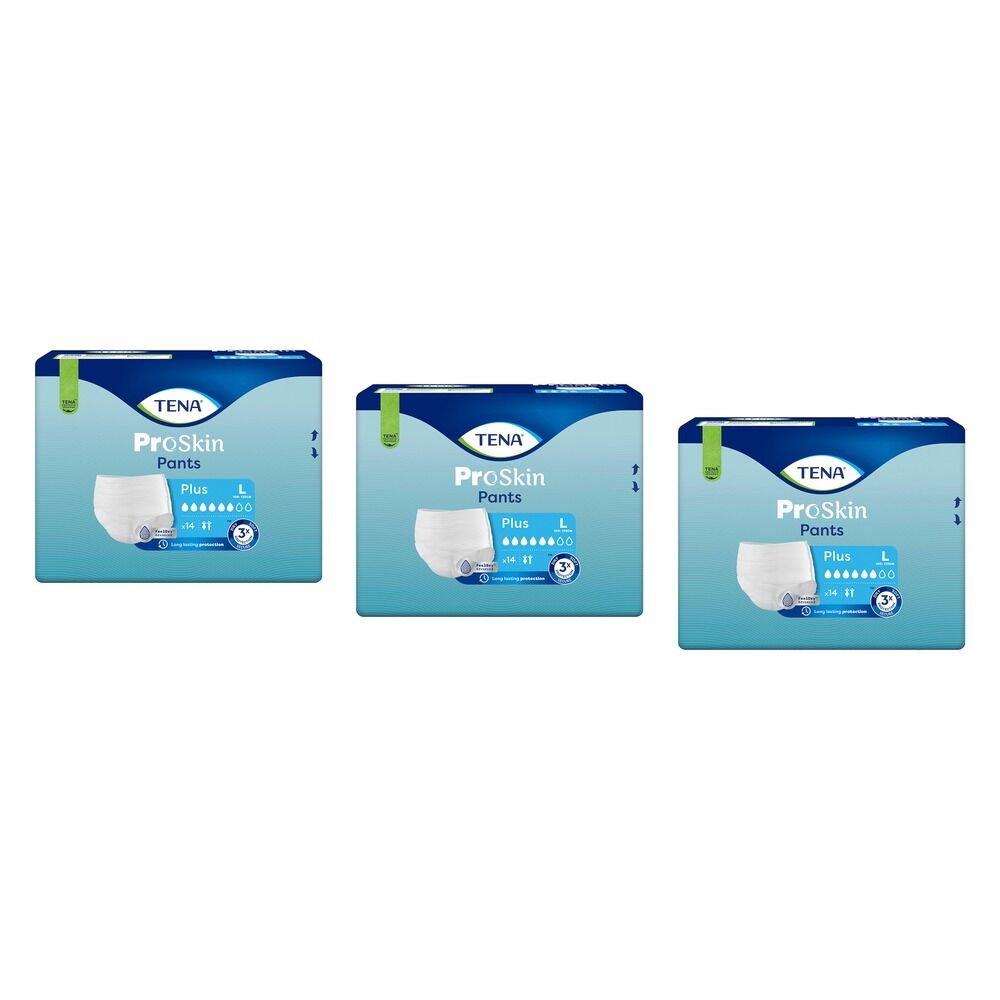 Tena Pants ProSkin Plus Large 14 Pack x 4 Bundle of 3