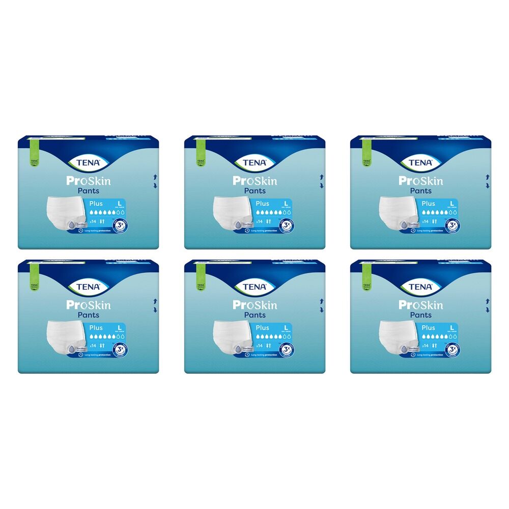 Tena Pants ProSkin Plus Large 14 Pack x 4 Bundle of 6