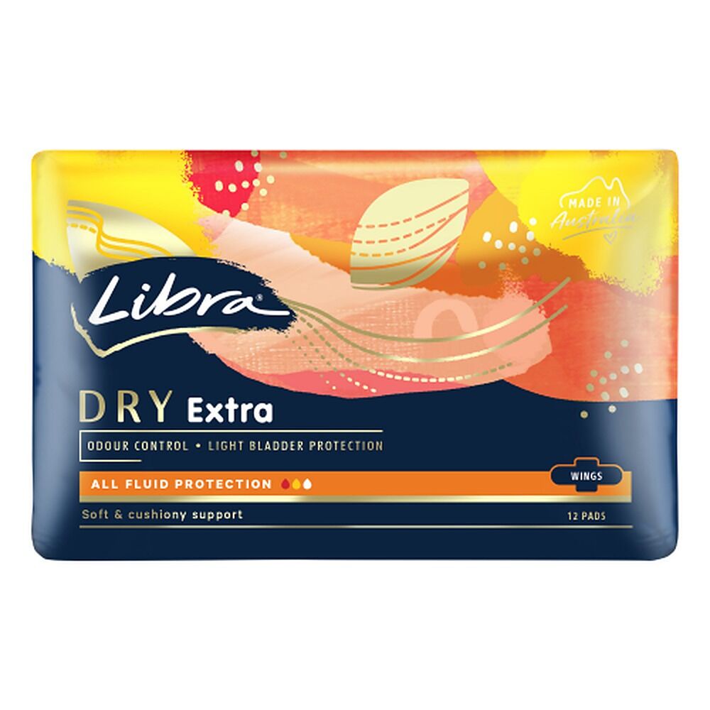 Libra Extra Dry Pads with Wings 12 Pack x 6