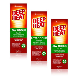 Deep Heat Low Odour Pain Relief Cream 100g Pack of 3