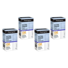Neutrogena Ultra Sheer Fluid Sunscreen SPF50 40mL Pack of 4