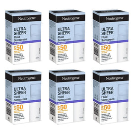 Neutrogena Ultra Sheer Fluid Sunscreen SPF50 40mL Pack of 6