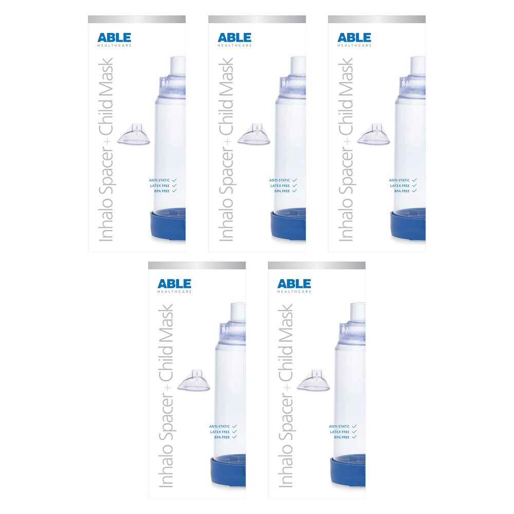 Able Inhalo Spacer with Child Mask Pack of 5