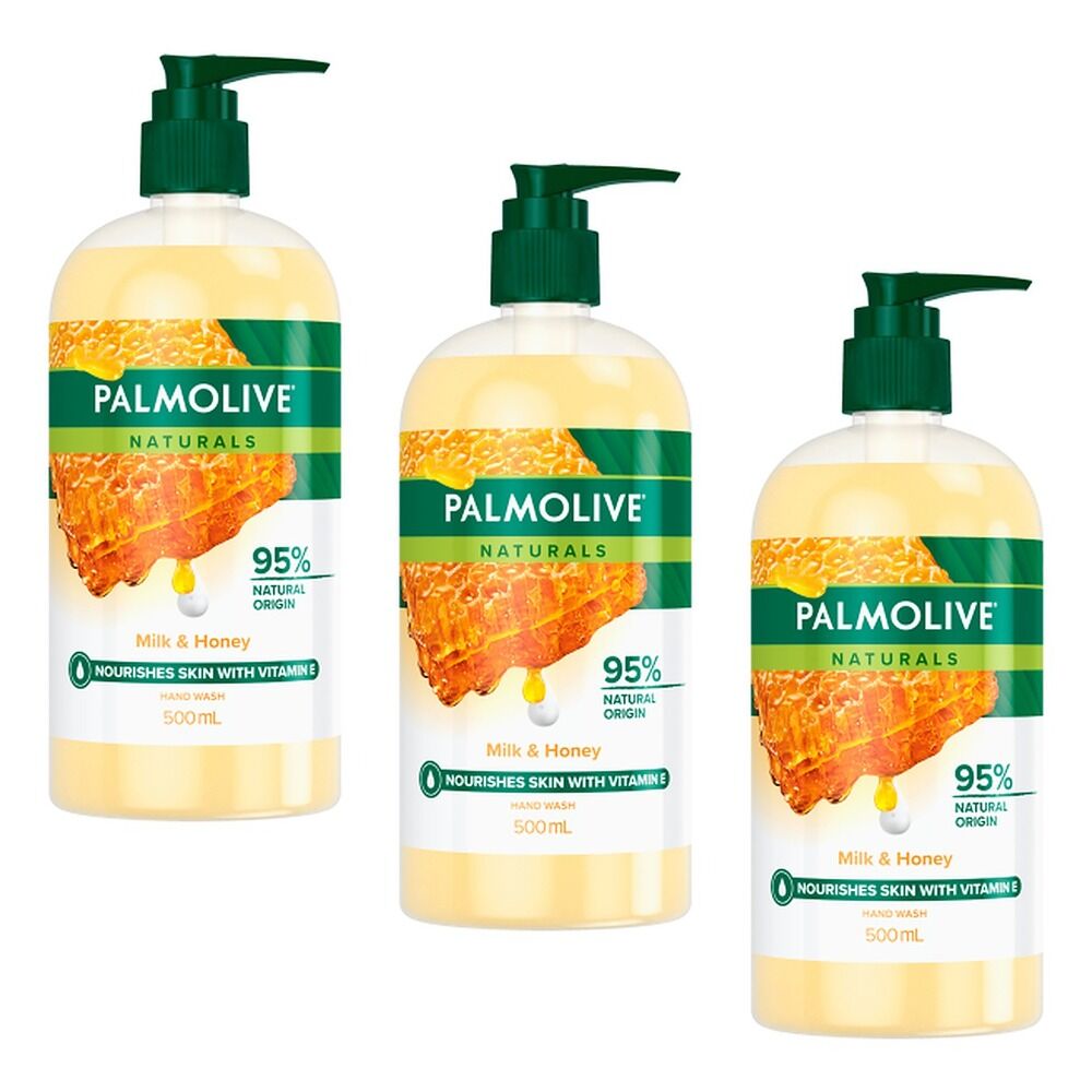 Palmolive Liquid Soap Milk & Honey Pump 500mL x 3 Bundle of 3