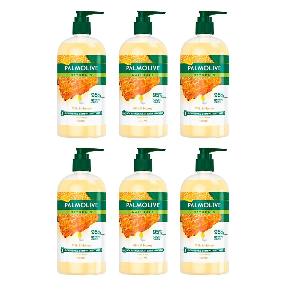 Palmolive Liquid Soap Milk & Honey Pump 500mL x 3 Bundle of 6
