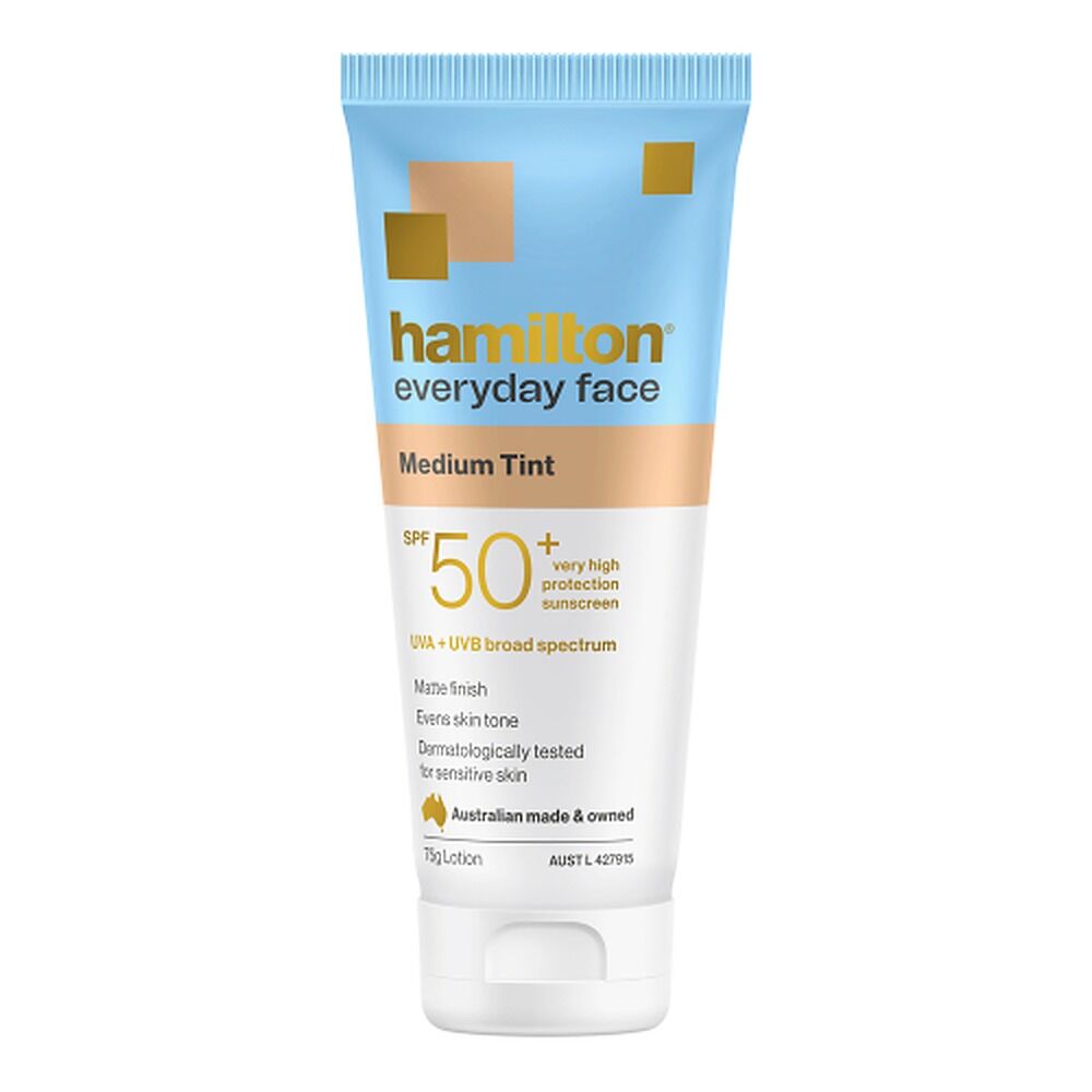 Hamilton Everyday Face Medium Tint SPF 50+ Sunscreen Lotion 75g