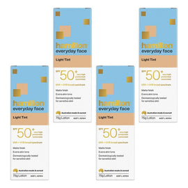 Hamilton Everyday Face Light Tint SPF 50+ Sunscreen Lotion 75g Pack of 4