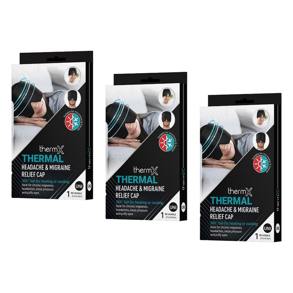 Thermx Thermal Headache & Migraine Relief Cap Pack of 3