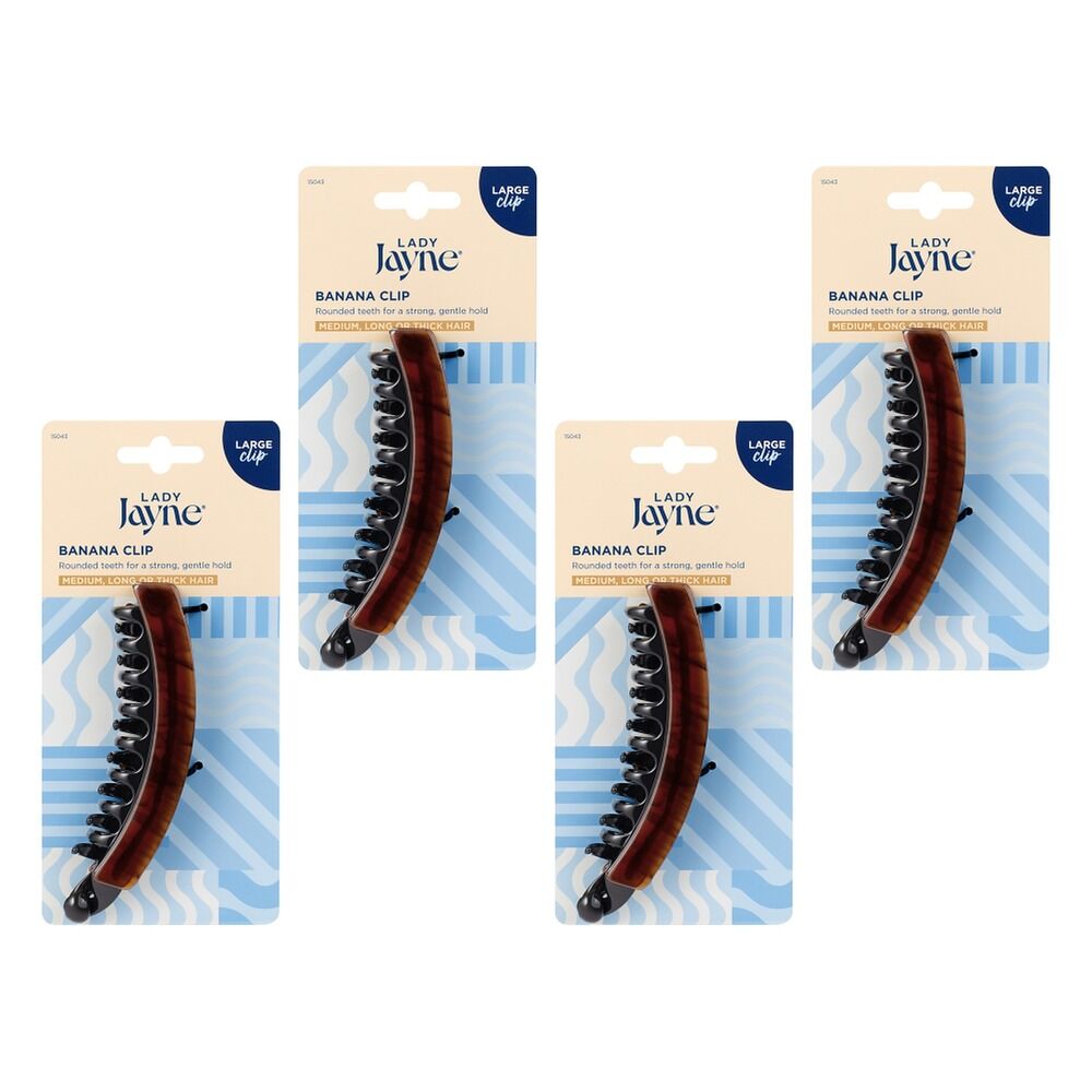 Lady Jayne Banana Clip Large Pack of 4