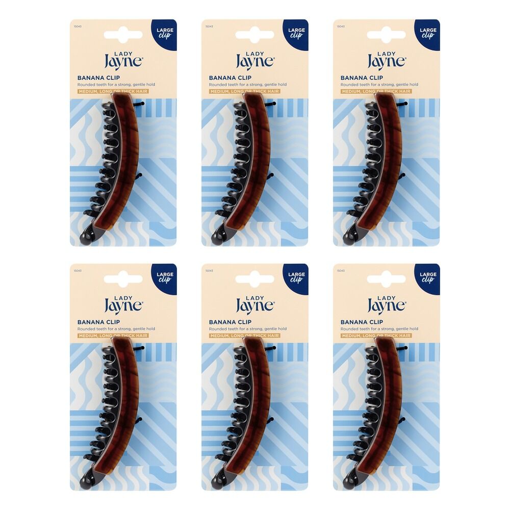 Lady Jayne Banana Clip Large Pack of 6