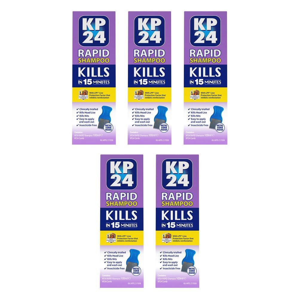 KP24 Rapid with LPF Head Lice Treatment 100mL Pack of 5