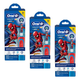 Oral-B Vitality Kids Marvel Spiderman Electric Toothbrush 3+ Years Pack of 3