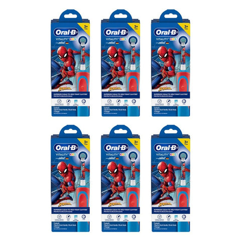 Oral-B Vitality Kids Marvel Spiderman Electric Toothbrush 3+ Years Pack of 6