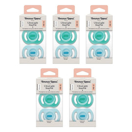 Tommee Tippee UltraLight StayPut Soother 0-6 Months 2 Pack Bundle of 5