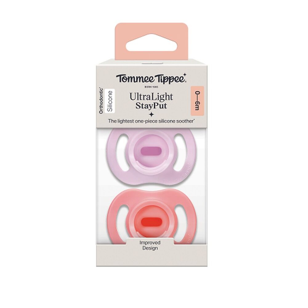 Tommee Tippee UltraLight StayPut Soother 0-6 Months 2 Pack