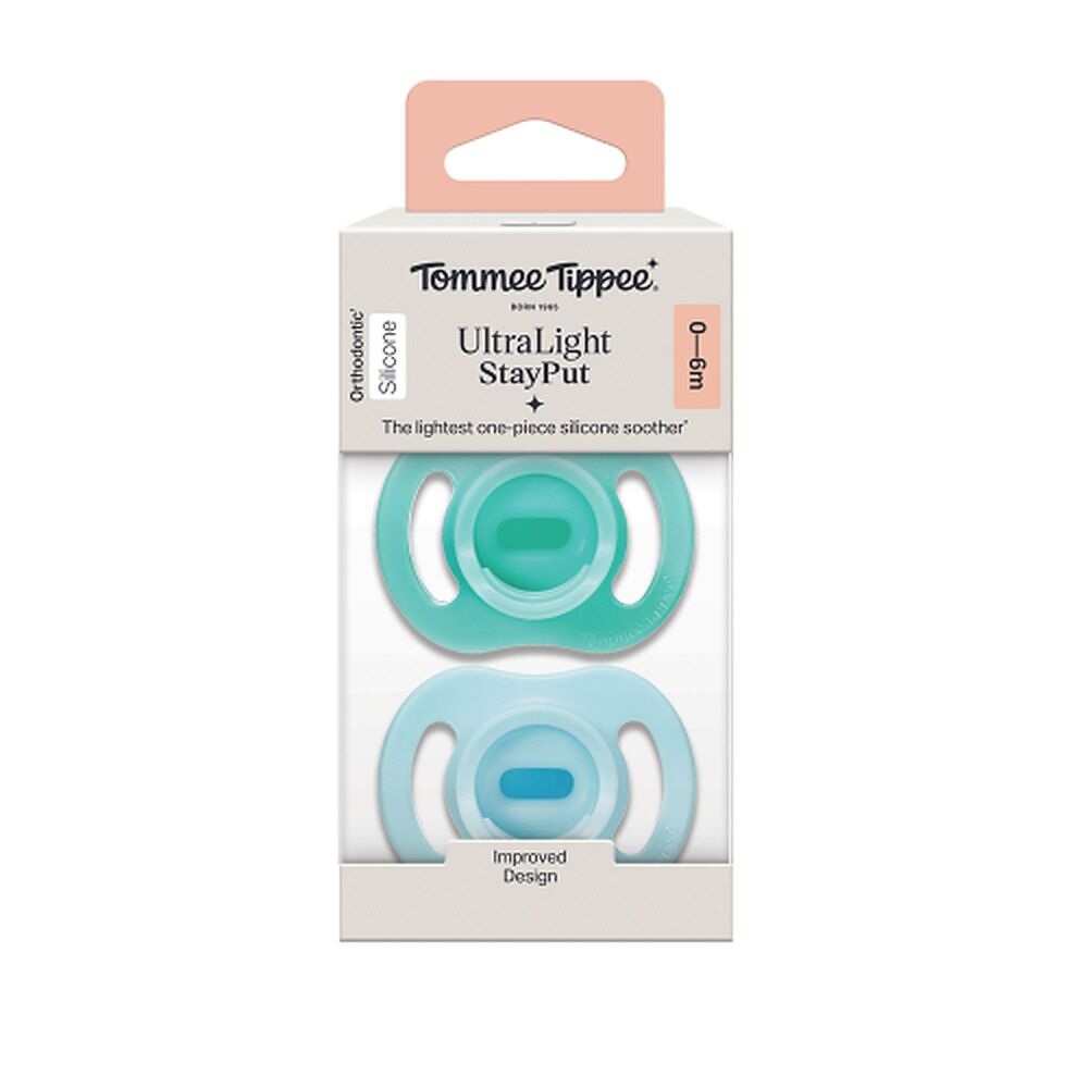 Tommee Tippee UltraLight StayPut Soother 0-6 Months 2 Pack