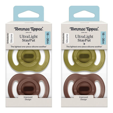 Tommee Tippee UltraLight StayPut Soother 18-36 Months 2 Pack Bundle of 2