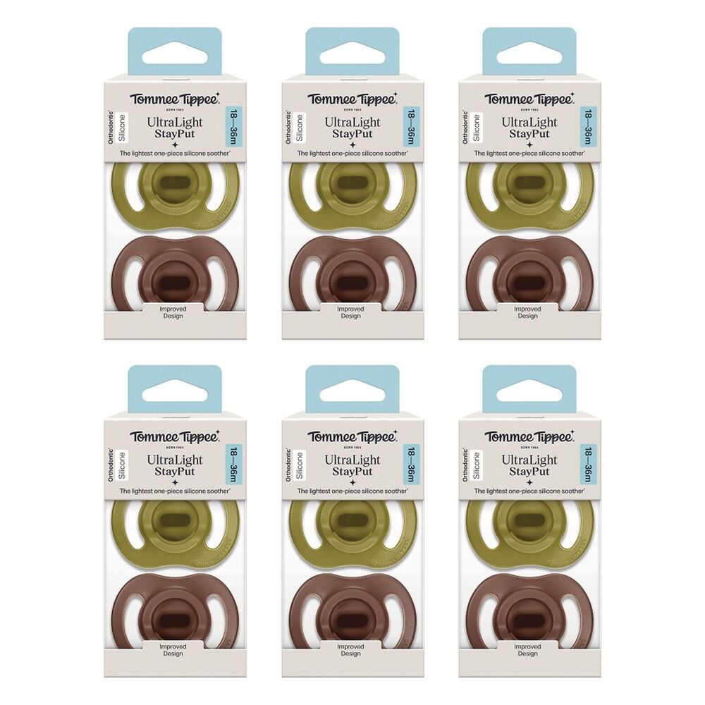 Tommee Tippee UltraLight StayPut Soother 18-36 Months 2 Pack Bundle of 6