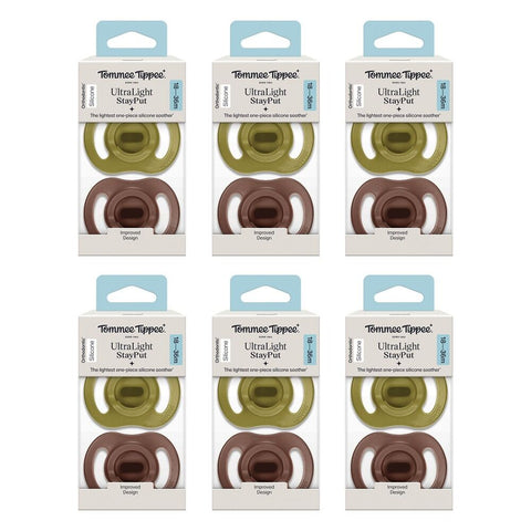 Tommee Tippee UltraLight StayPut Soother 18-36 Months 2 Pack Bundle of 6