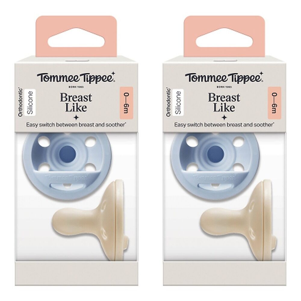 Tommee Tippee Breast-Like Soother 0-6m 2 Pack Bundle of 2