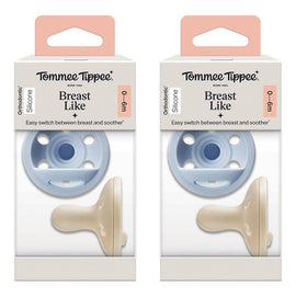Tommee Tippee Breast-Like Soother 0-6m 2 Pack Bundle of 2