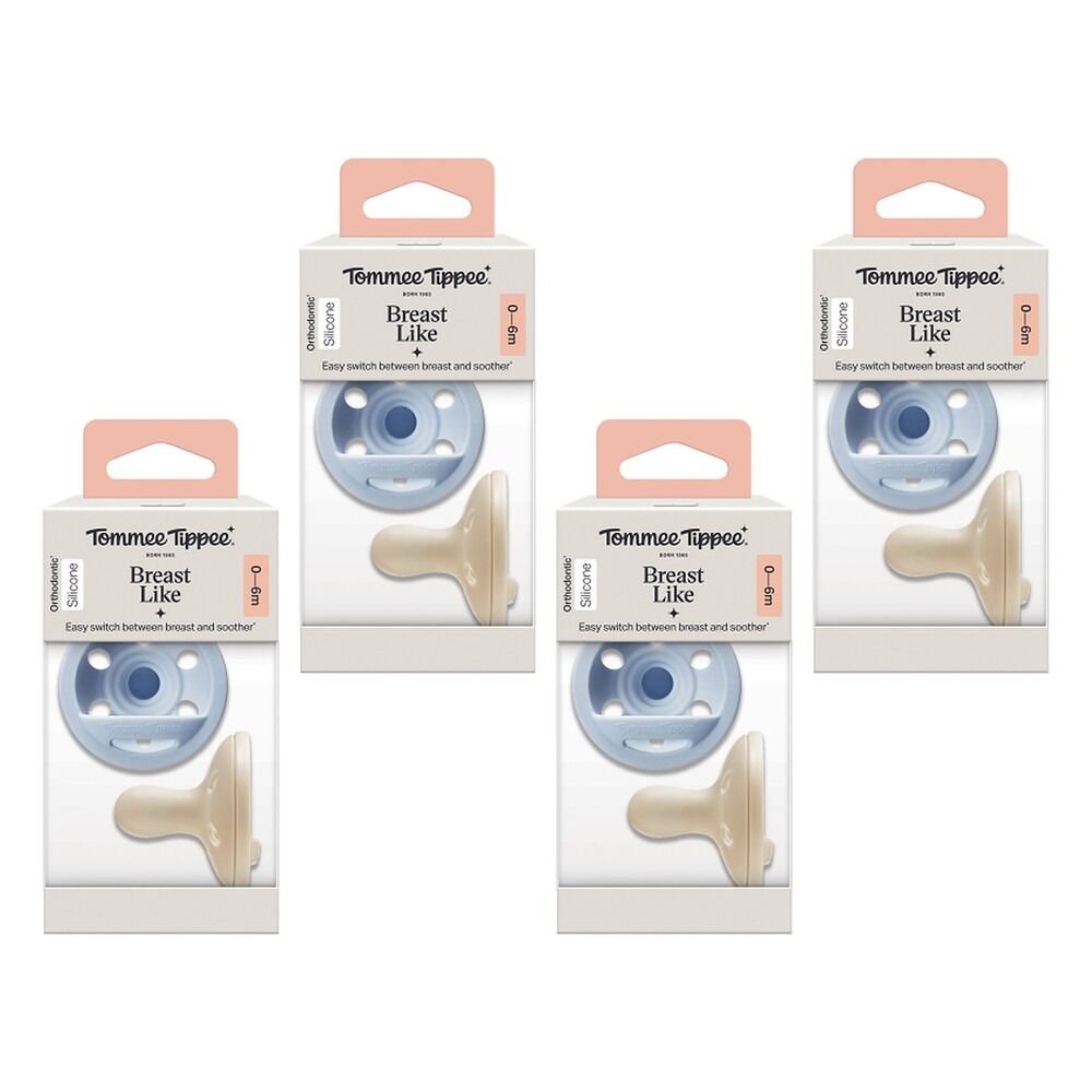 Tommee Tippee Breast-Like Soother 0-6m 2 Pack Bundle of 4
