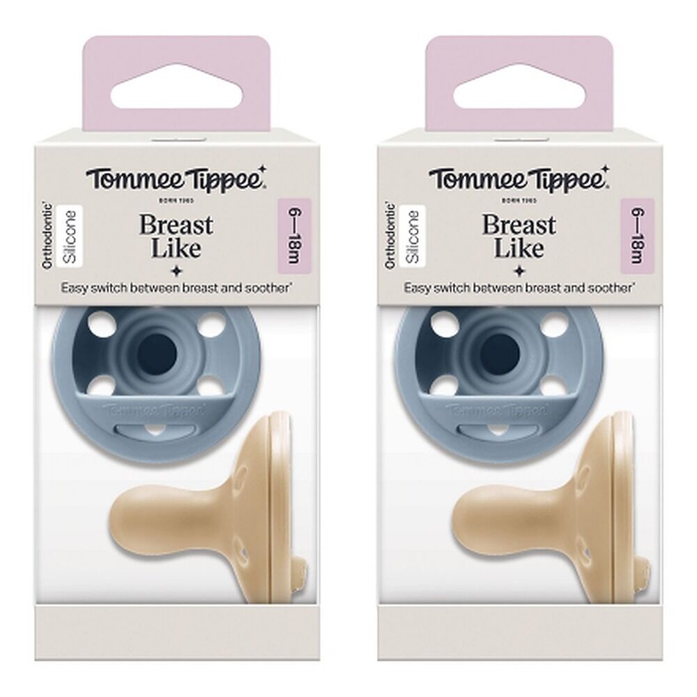 Tommee Tippee Breast-Like Soother 6-18 Months Twin Pack Bundle of 2