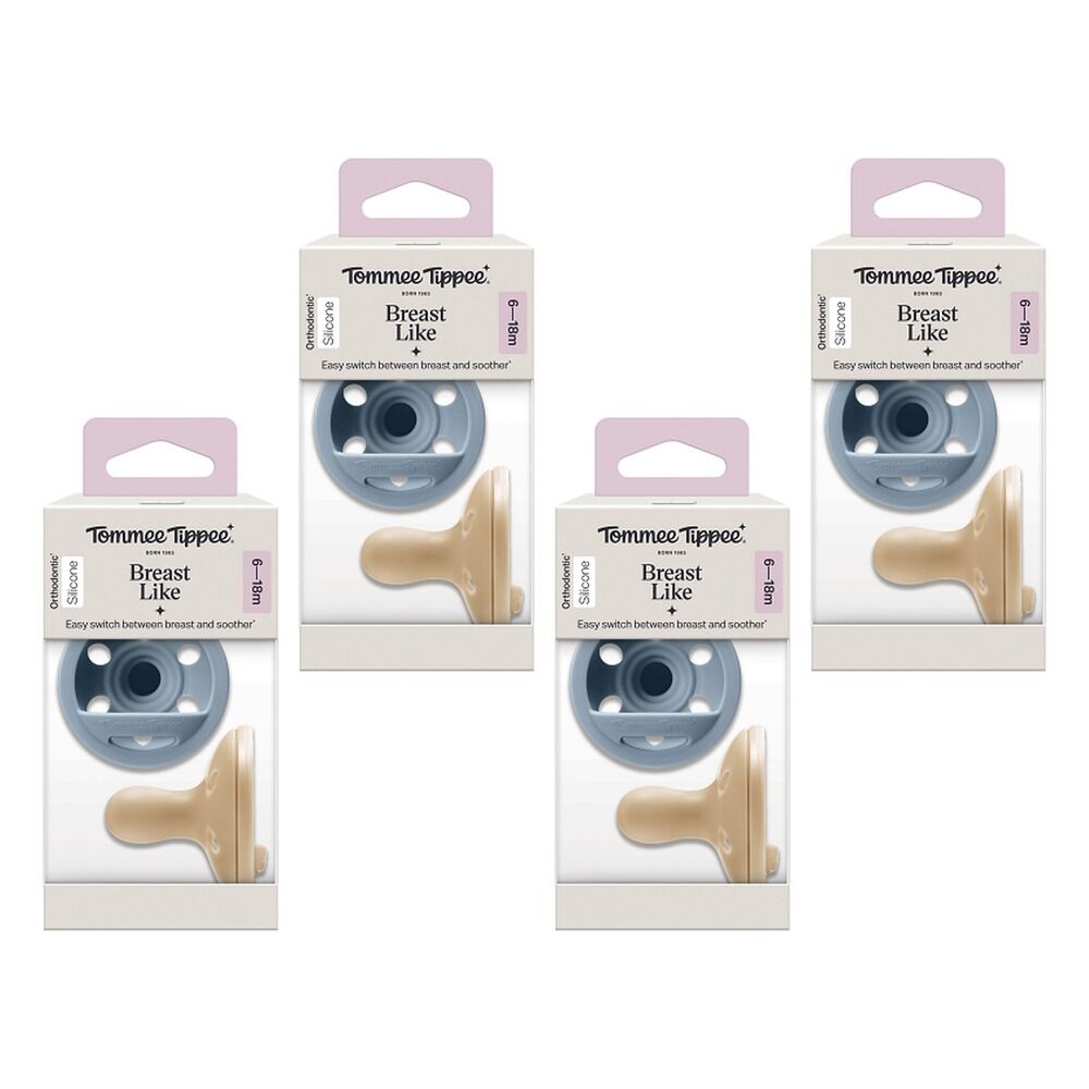 Tommee Tippee Breast-Like Soother 6-18 Months Twin Pack Bundle of 4