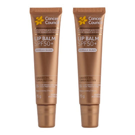 Cancer Council Lip Balm SPF50+ Vanilla Glaze 15g x 6 Bundle of 2