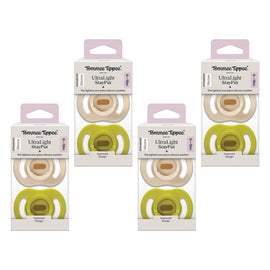 Tommee Tippee UltraLight StayPut Soother 6-18 Months 2 Pack Bundle of 4