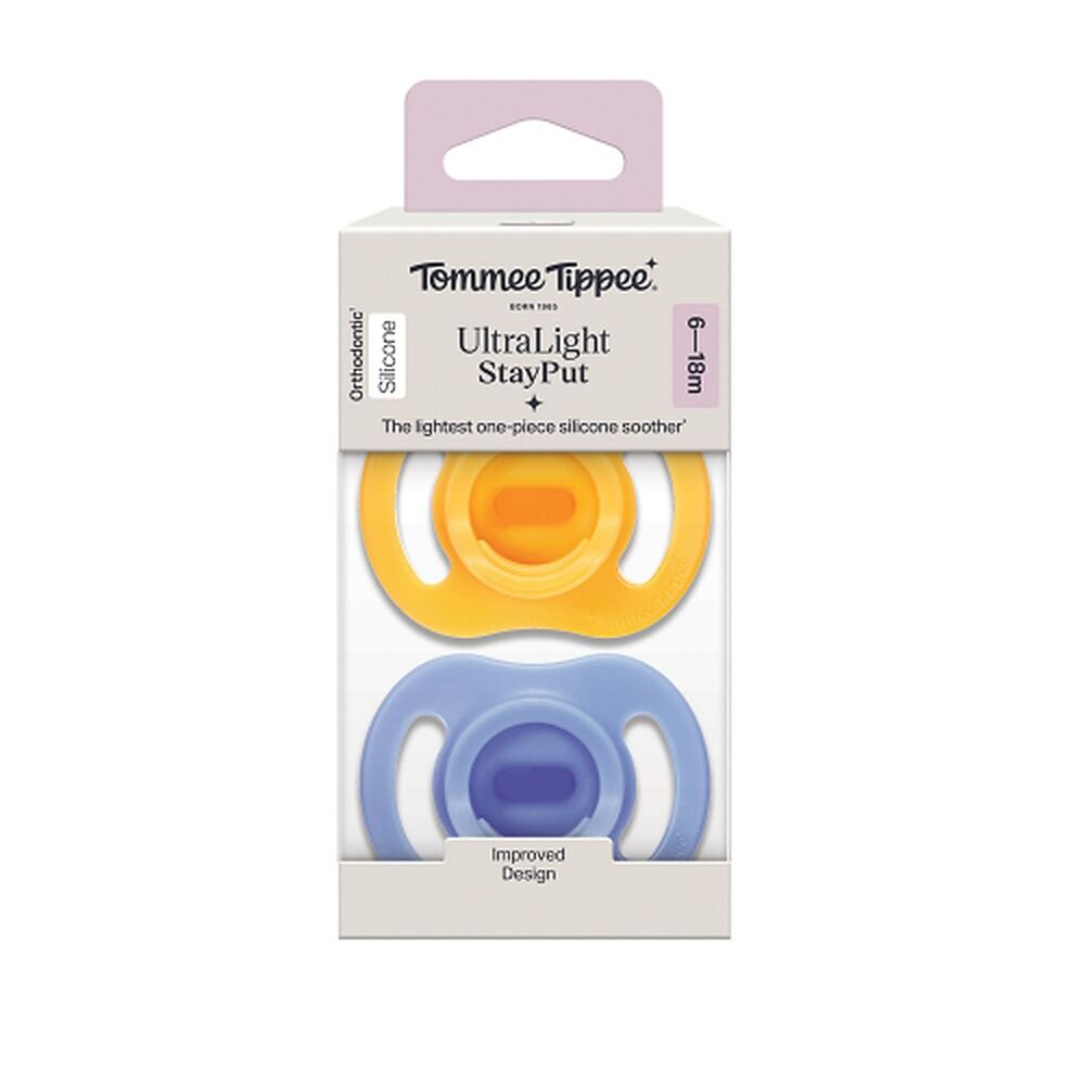 Tommee Tippee UltraLight StayPut Soother 6-18 Months 2 Pack