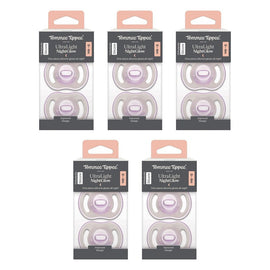 Tommee Tippee UltraLight NightGlow Soother 0-6 Months 2 Pack Bundle of 5